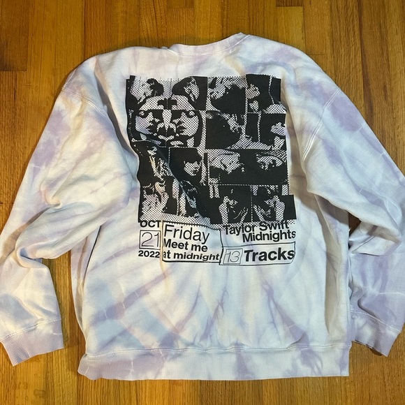 Taylor Swift OFFICIAL Midnights Lavender Tie-Dye Crewneck Sweatshirt L (b3 - Picture 1 of 11